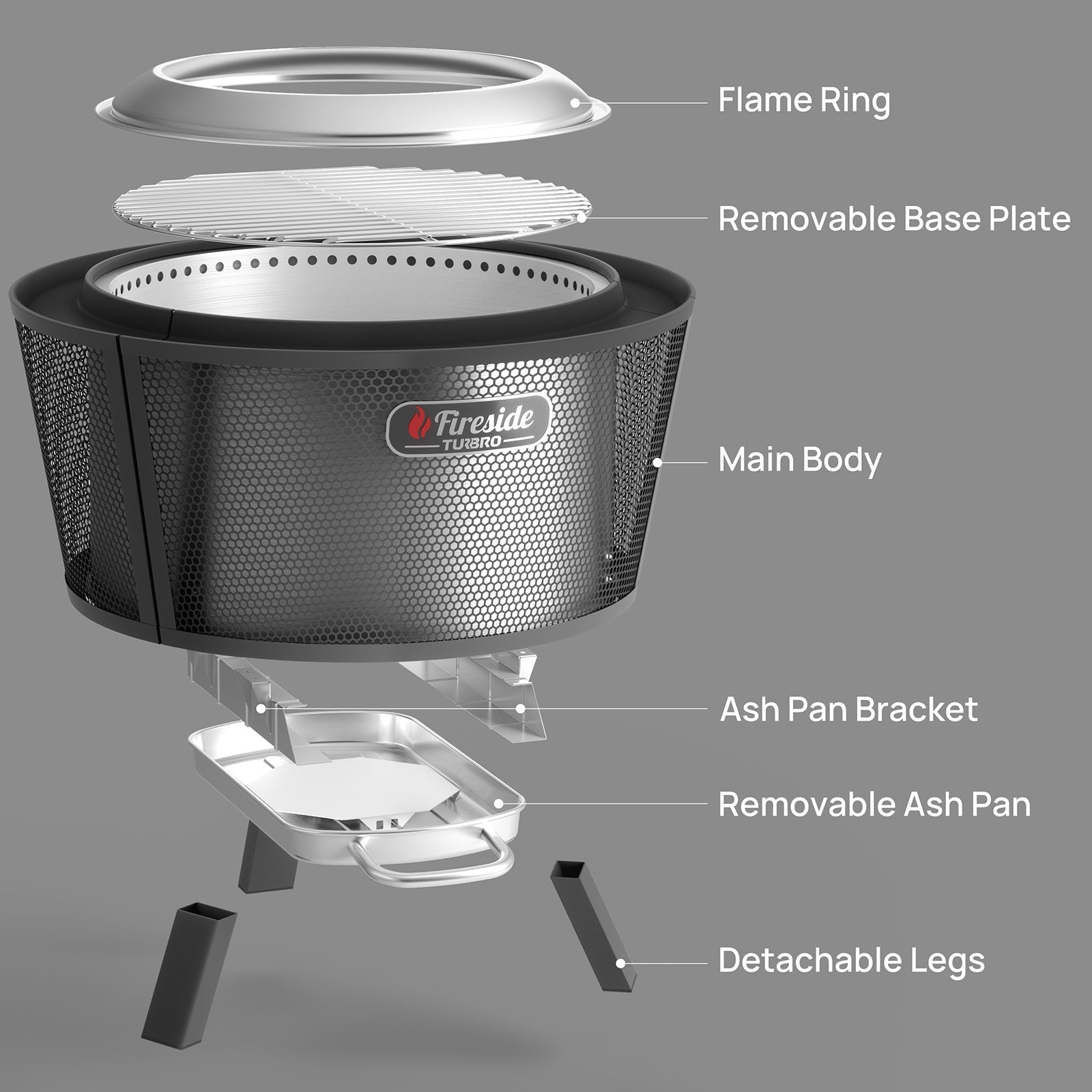 Fireside Pluto R29 Outdoor Fire Pit  - Painted Black