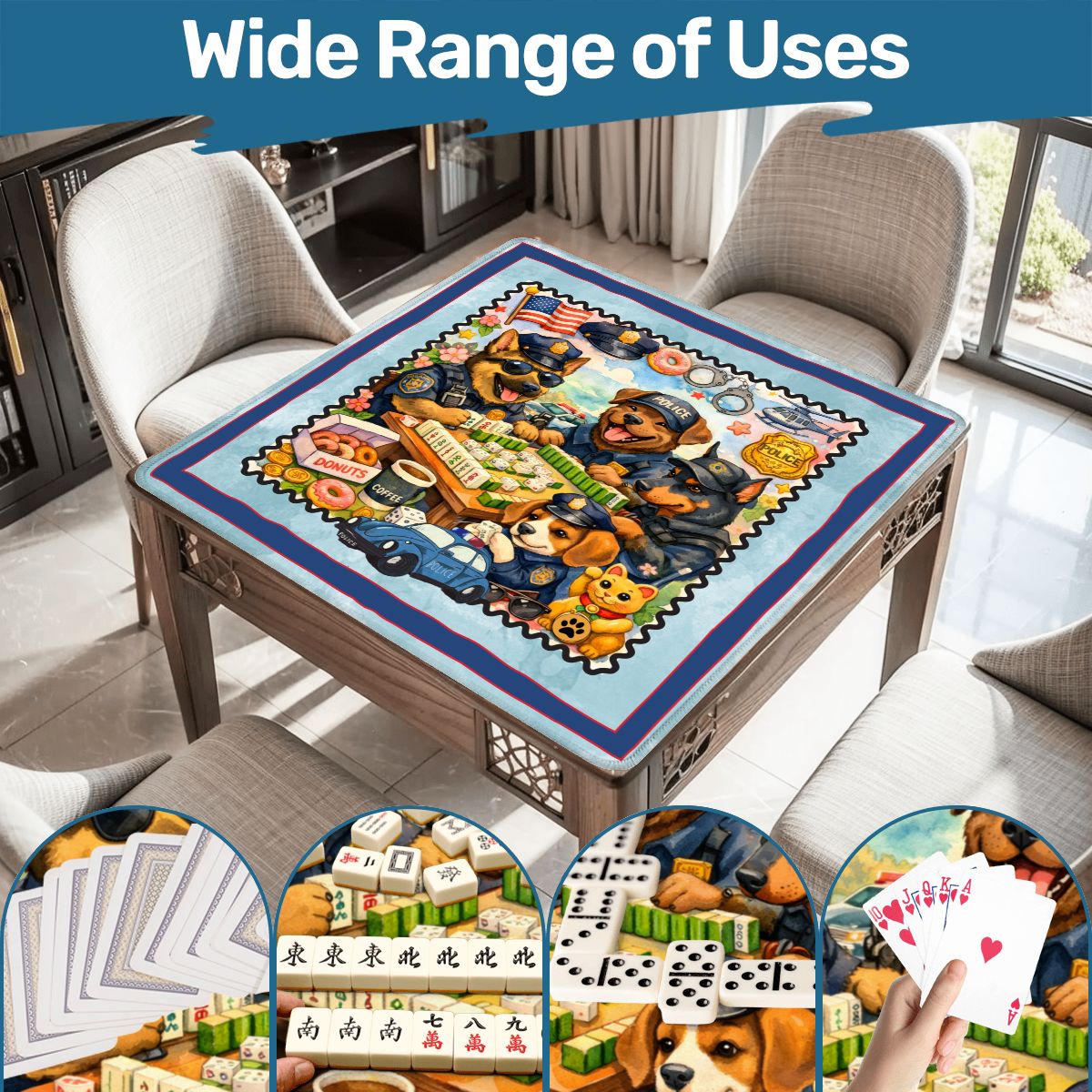 Paw Po Patrol Police Dogs Mahjong Mat
