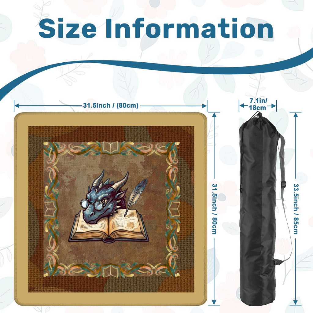 Dragon Of All Tales Faux Needlepoint Mahjong Mat