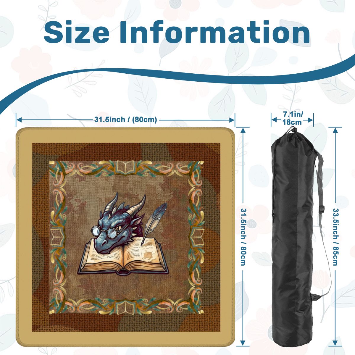 Dragon Of All Tales Faux Needlepoint Mahjong Mat