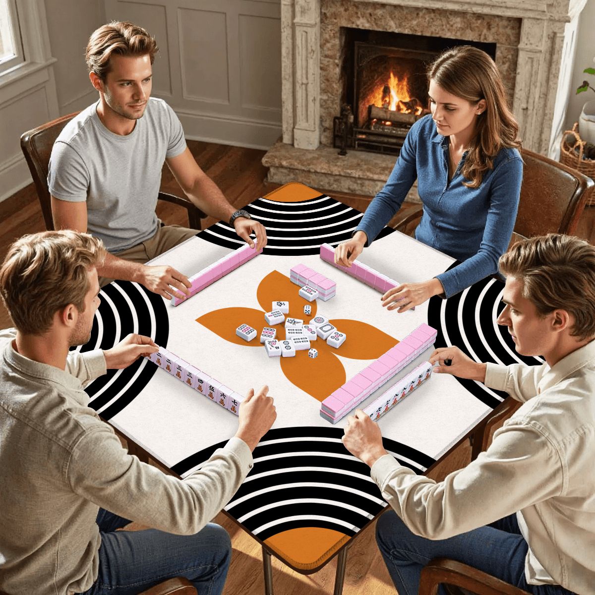 Calm Before Clack Modern Minimalist Geometric Designed Mahjong Mat