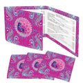 Playful Peacock Floral Hot Pink, 4 Mahjong Card Holder with Line Finder
