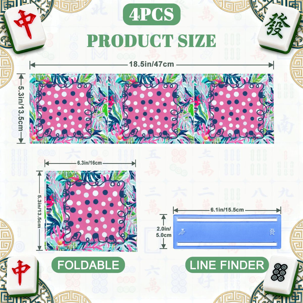 Preppy Pastel Garden Gala Whimiscal 4 Mahjong Card Holder with Line Finder