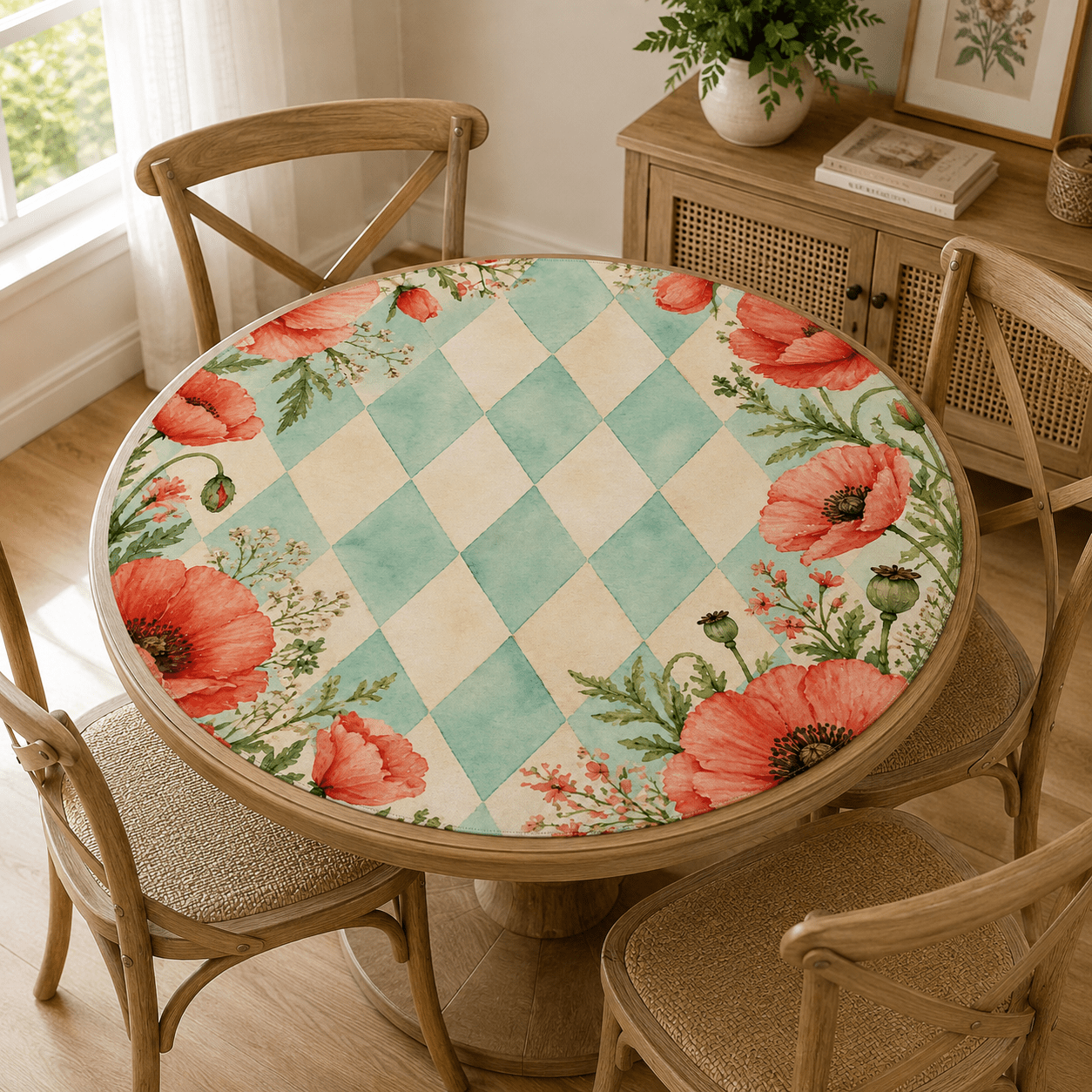 Harlequin Romance Poppy Play Round Mahjong Mat