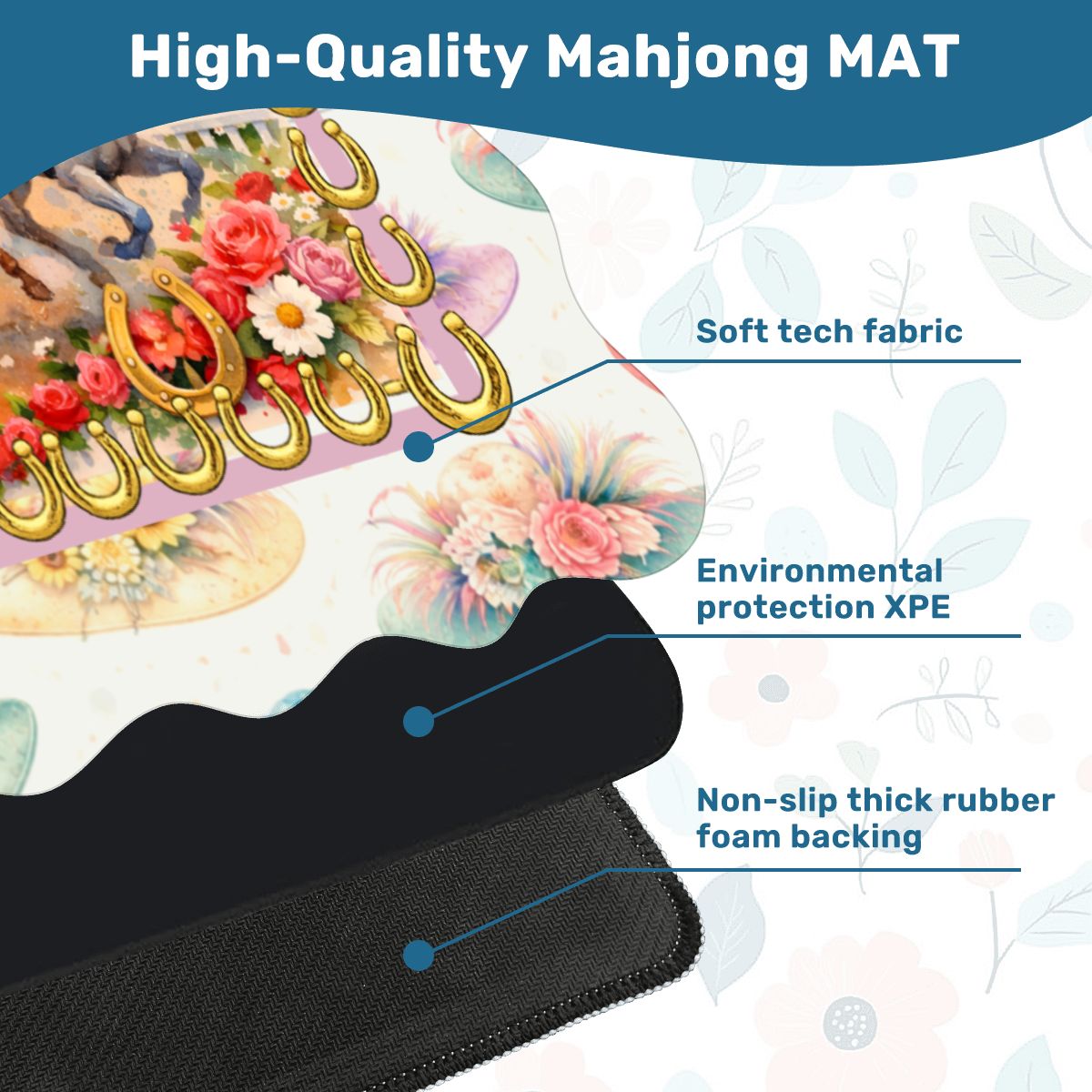 Kentucky Derby Scalloped Mahjong Mat