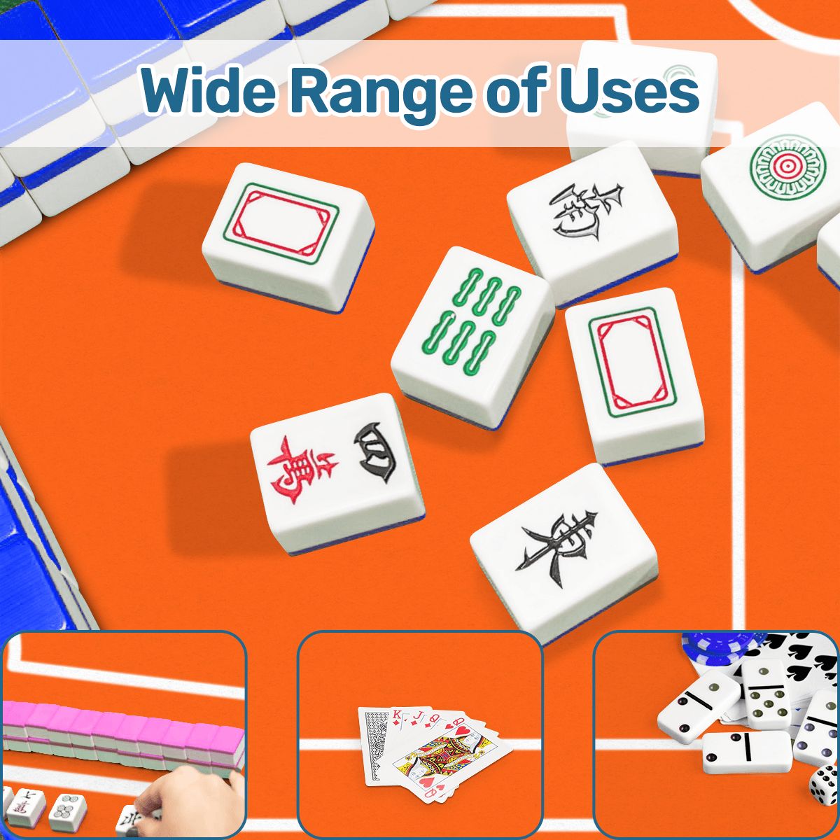 Plain And Simple Minimalist Orange Mahjong Mat