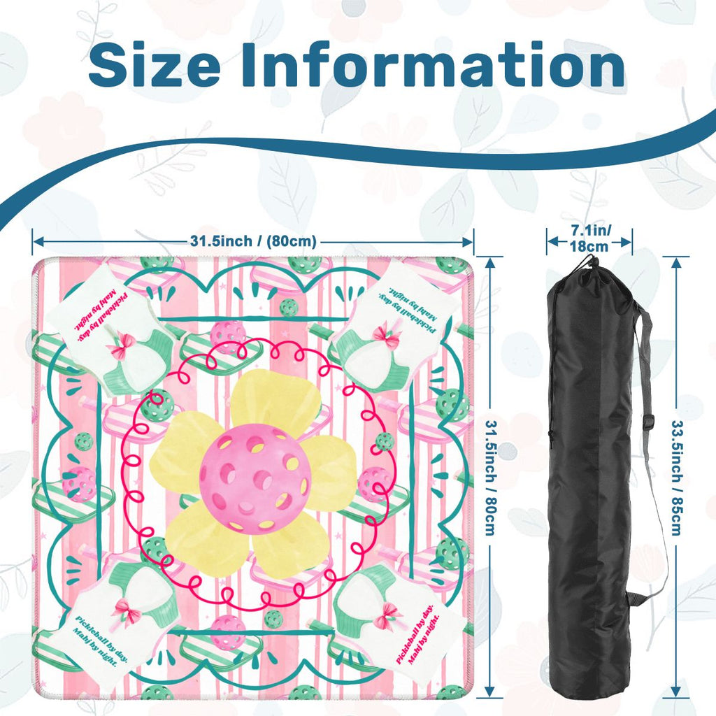 Mahjong Pickleball By Day, Mahj By Night, Whimsical Fun Mahjong Mat