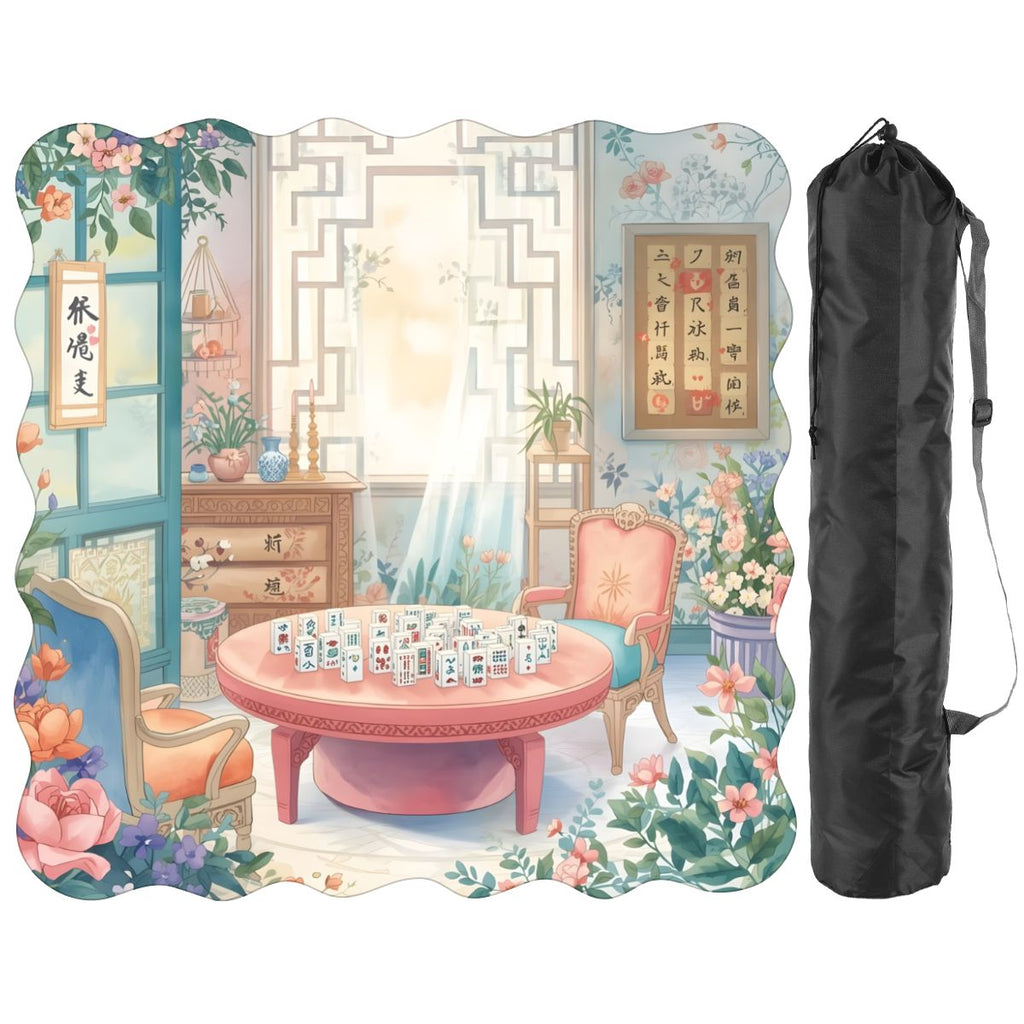 Mahjong Garden Tea Room Dainty Scalloped Mahjong Mat