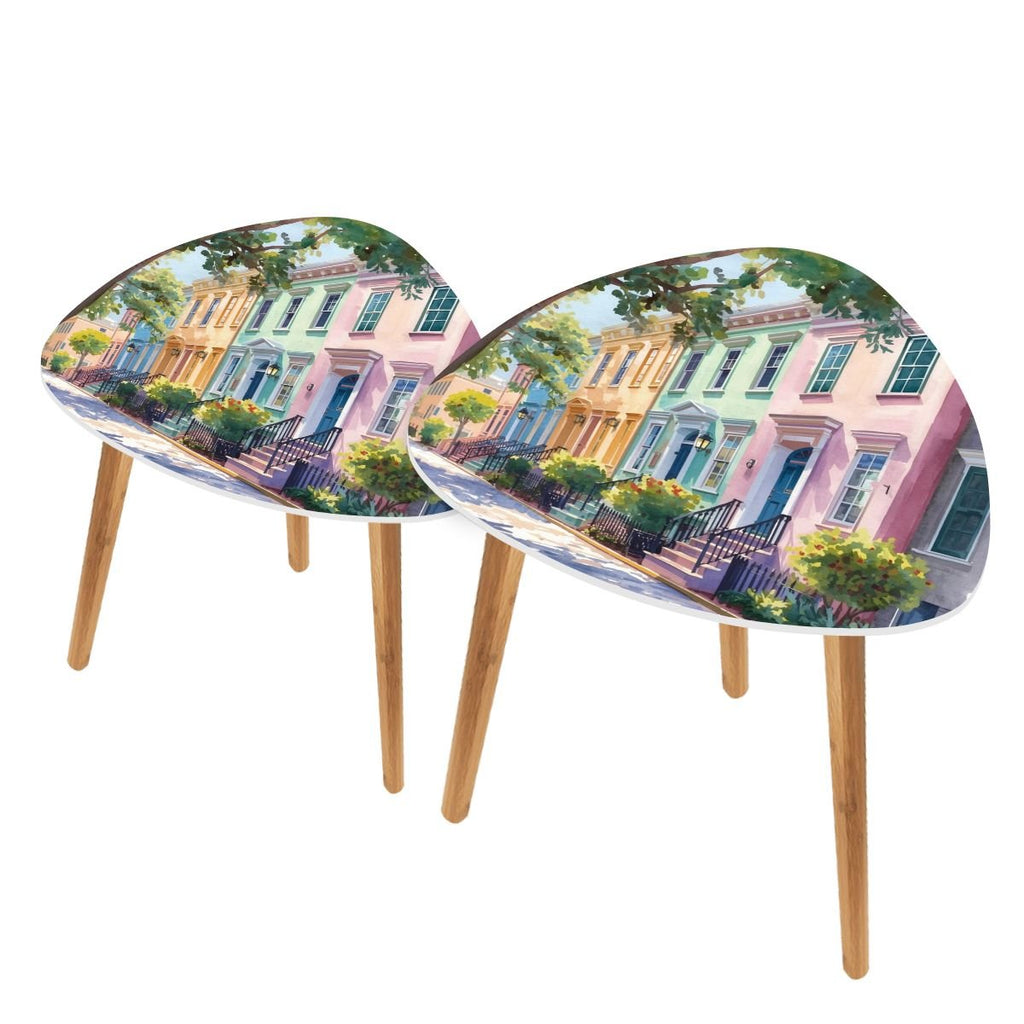 Charleston South Carolina Rainbow Row Modern Nesting Tables
