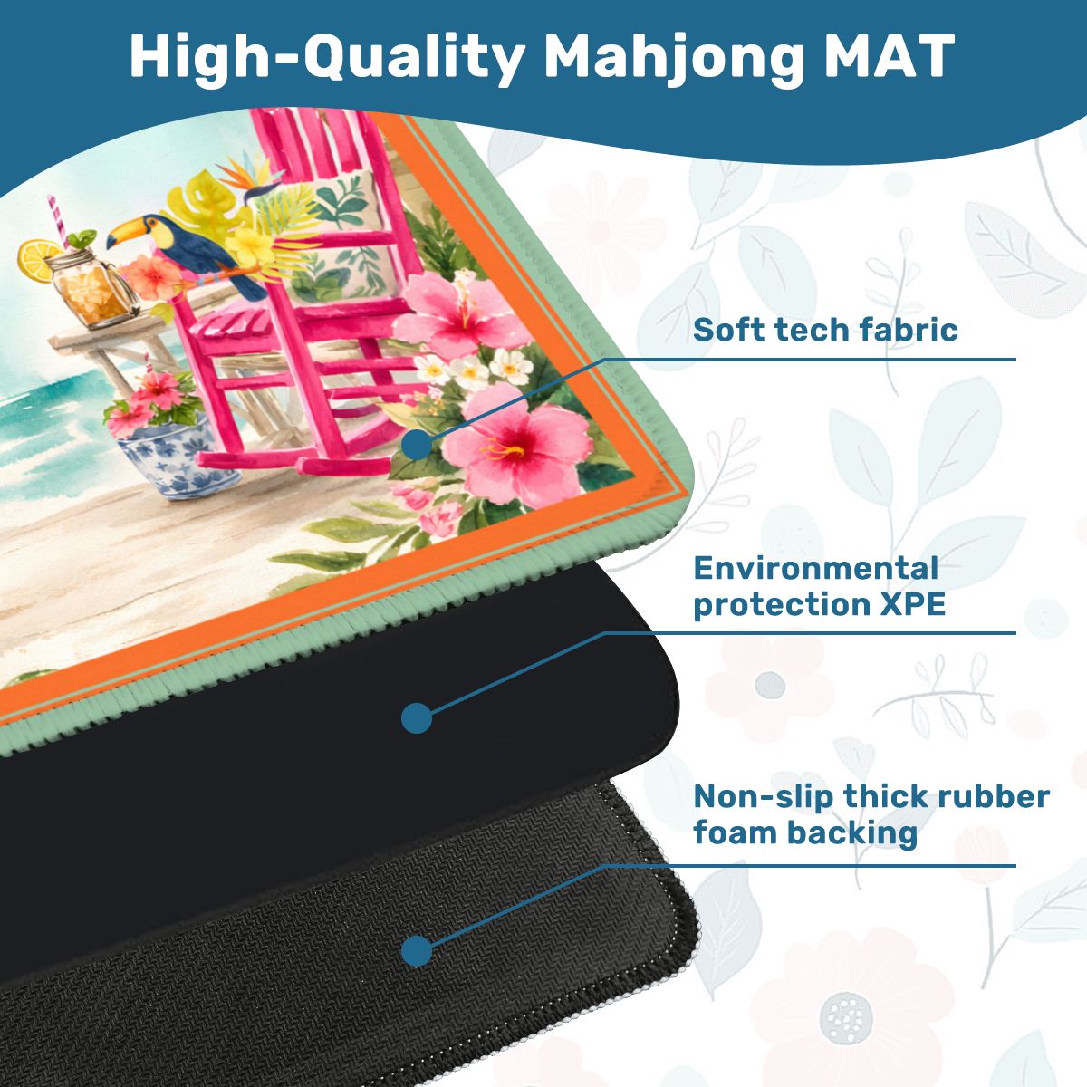 Southern Charm Tropical Island Vibes Mahjong Mat