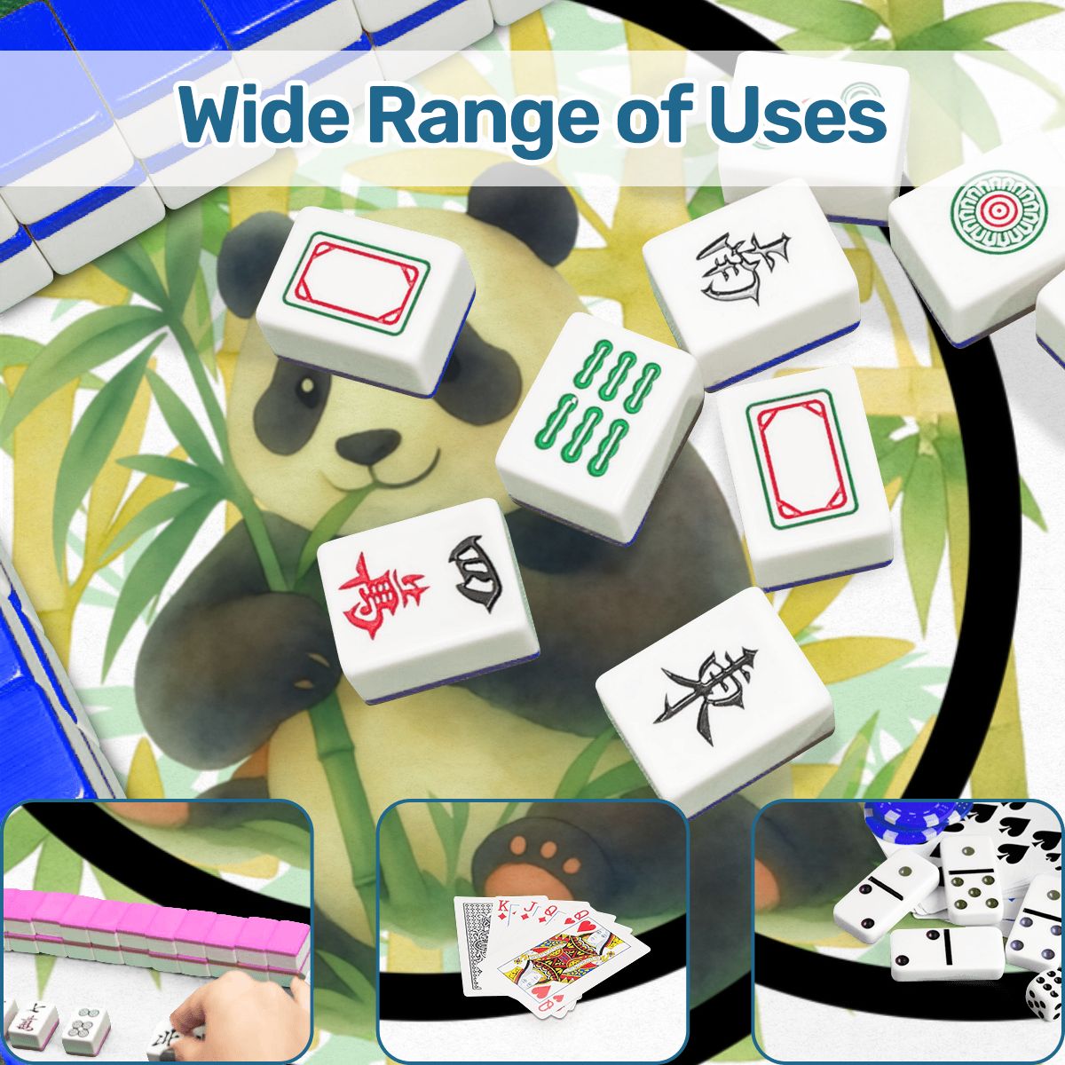 Lucky Bamboo Panda Bear Mahjong Mat