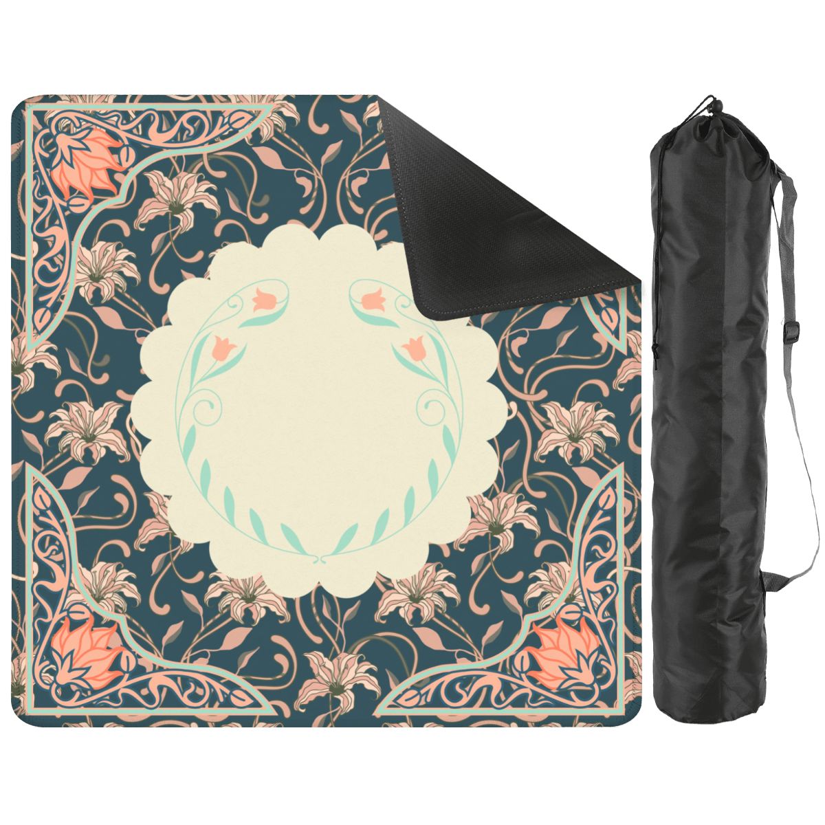 Art Deco Floral Nouveau Design Mahjong Mat