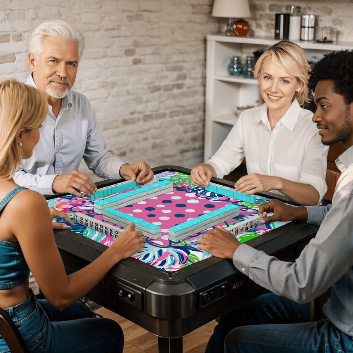 Preppy Pastel Garden Gala Whimiscal Mahjong Mat