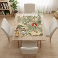 Floral Asian Geisha Girl Scalloped Mahjong Mat