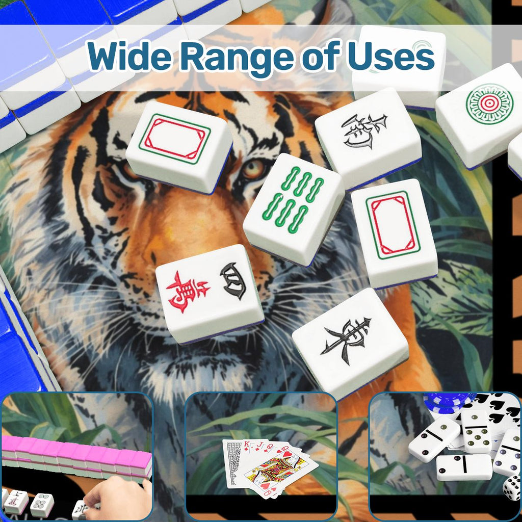 Rumble In The Jungle Tiger Print Mahjong Mat With Instructions