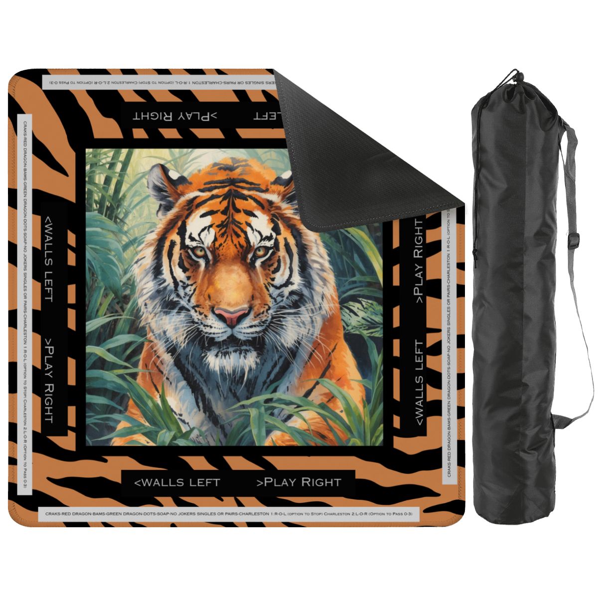 Rumble In The Jungle Tiger Print Mahjong Mat With Instructions