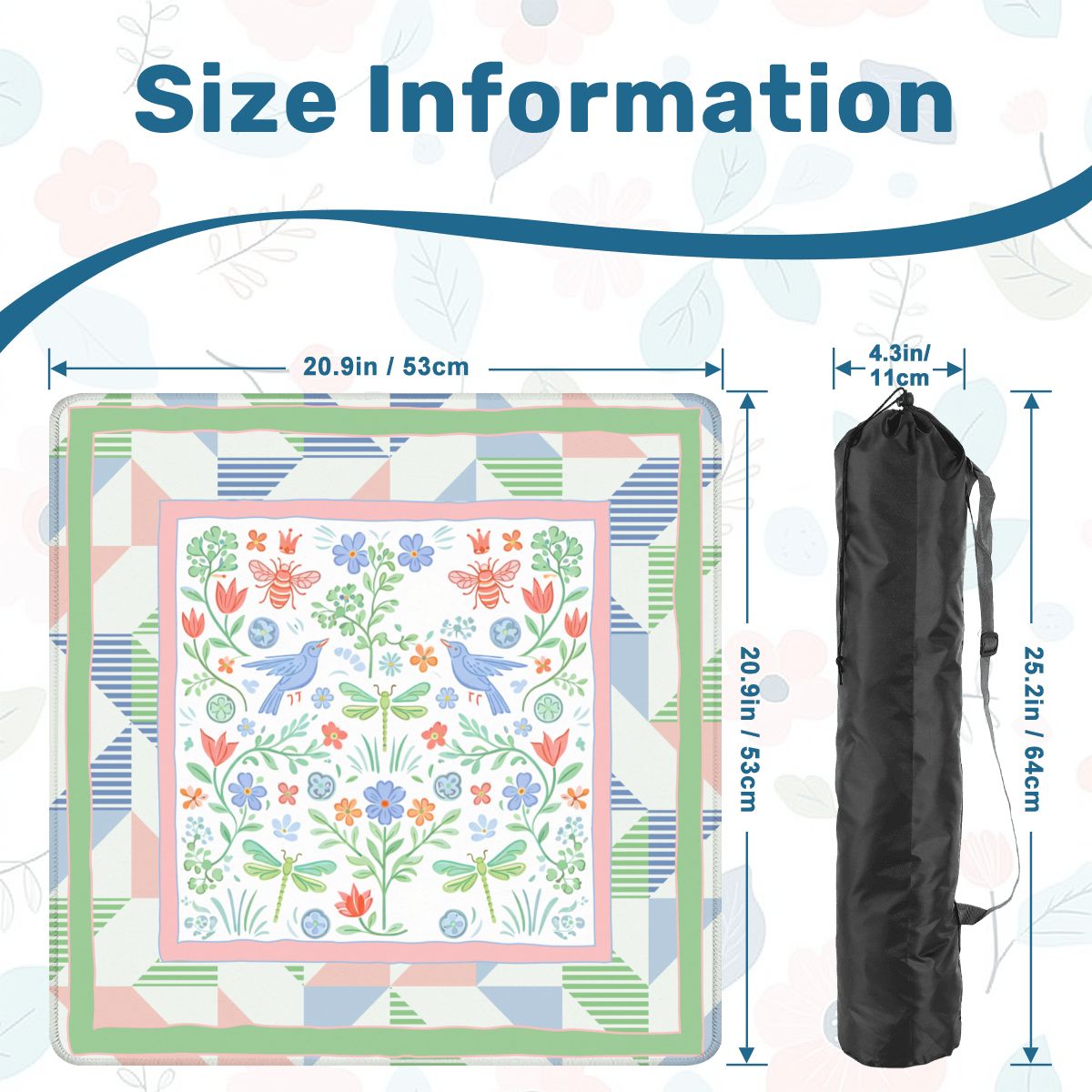 Garden Of Eden Floral Mini Mahjong Mat