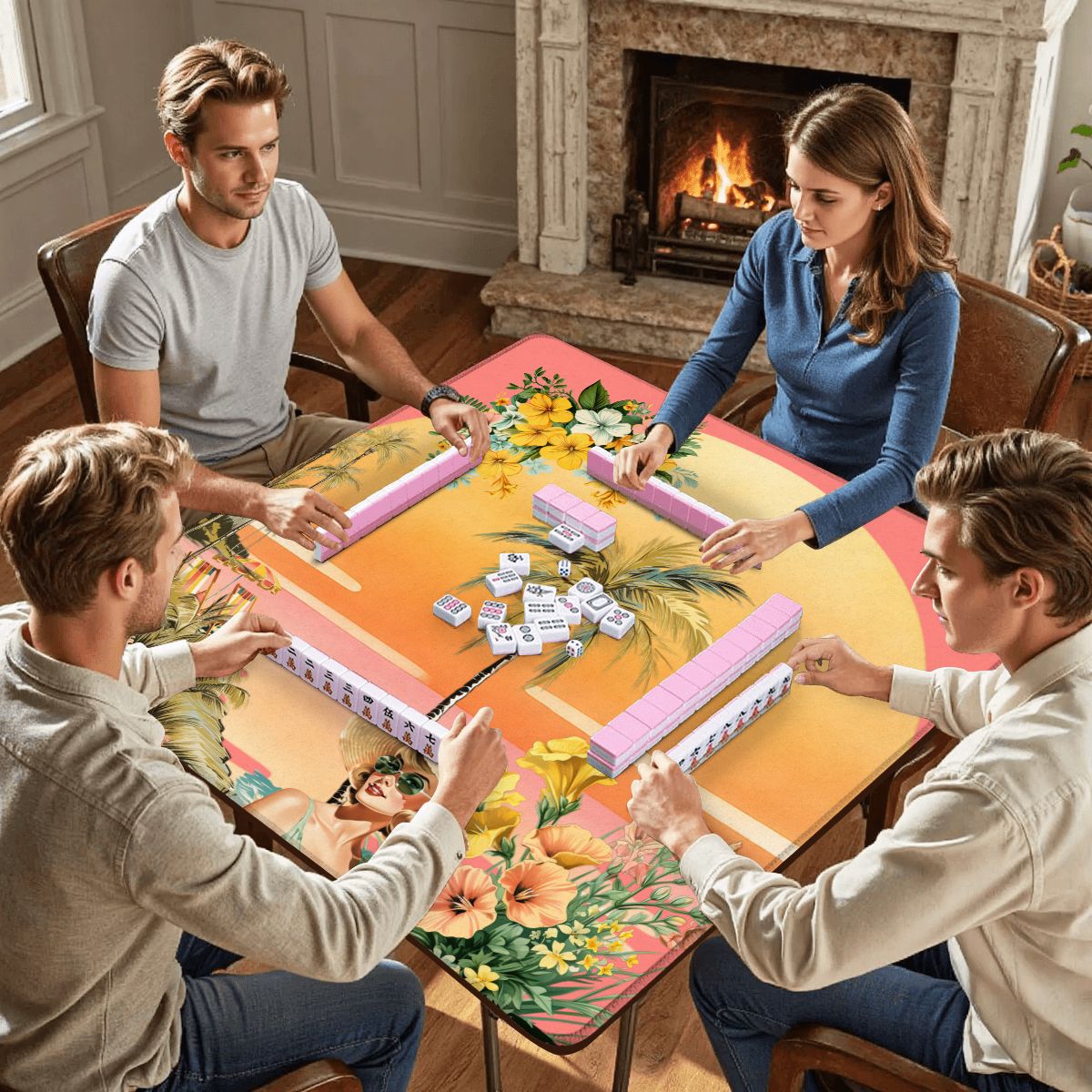 Classic Old Florida Nostalgia Mahjong Mat