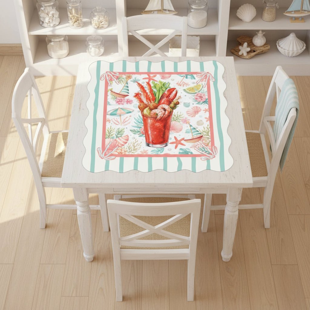 The Charleston Bloody Mary Coastal Scalloped Mahjong Mat