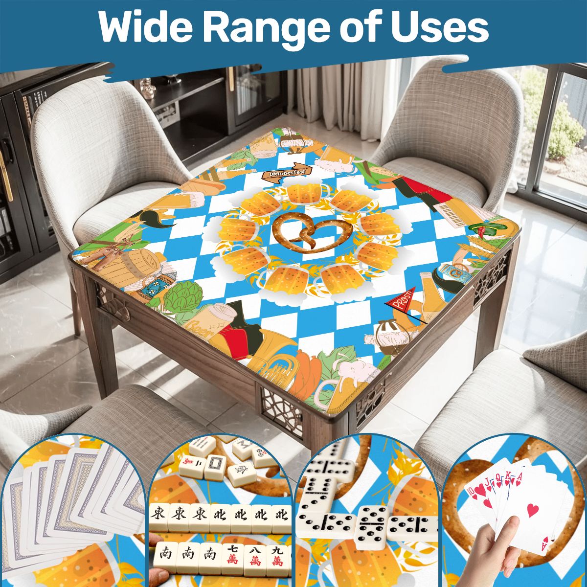 Pretzels, Pungs & Pilsner Oktoberfest Mahjong Mat
