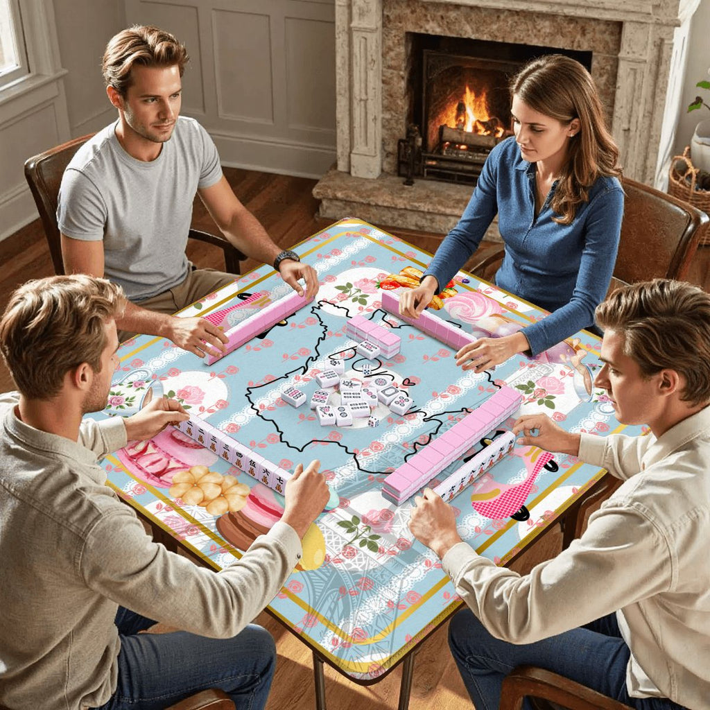 The French Patisserie Mahjong Mat 33"x33" (Ship Rolled up)