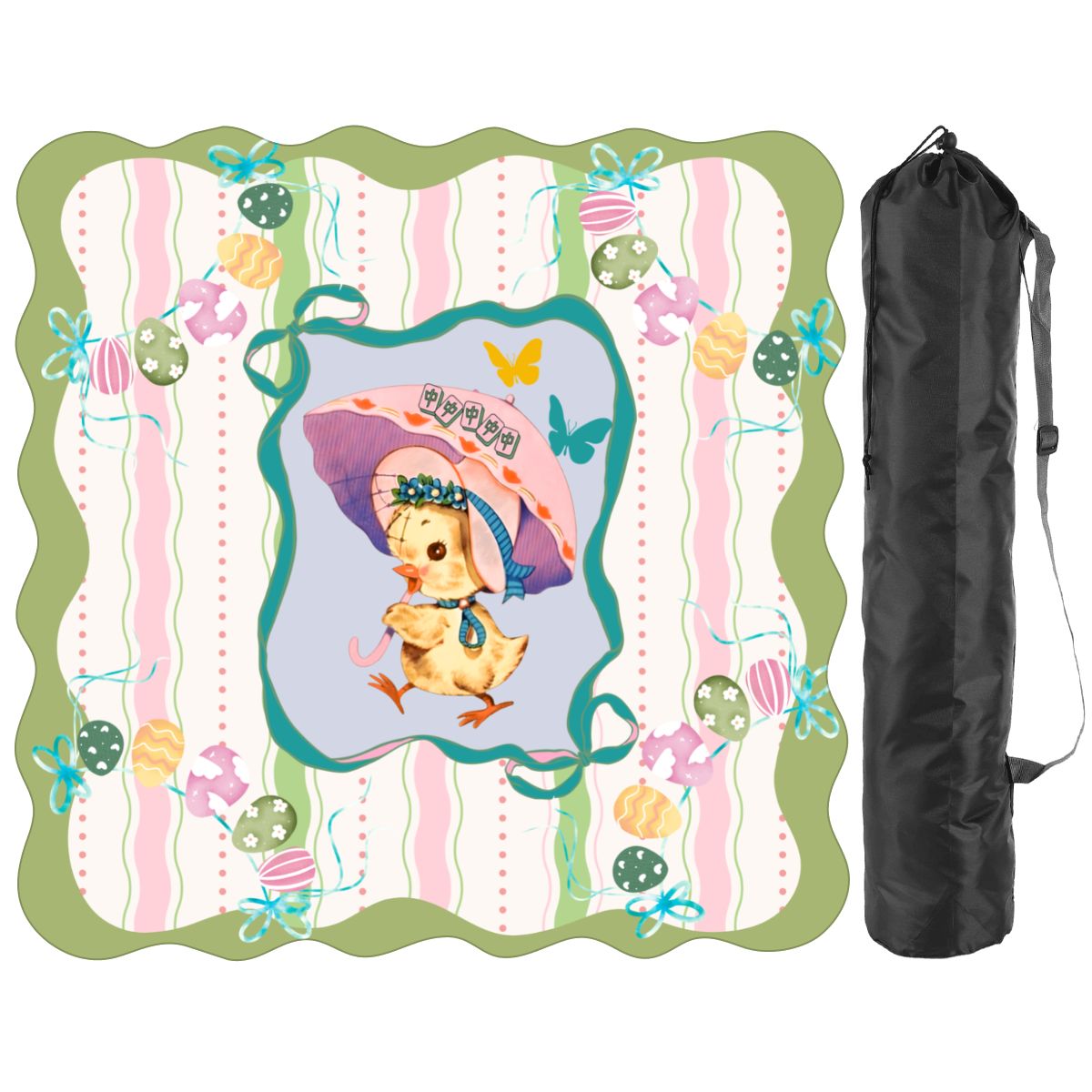 Spring Easter Chic  Scalloped Mahjong Mat
