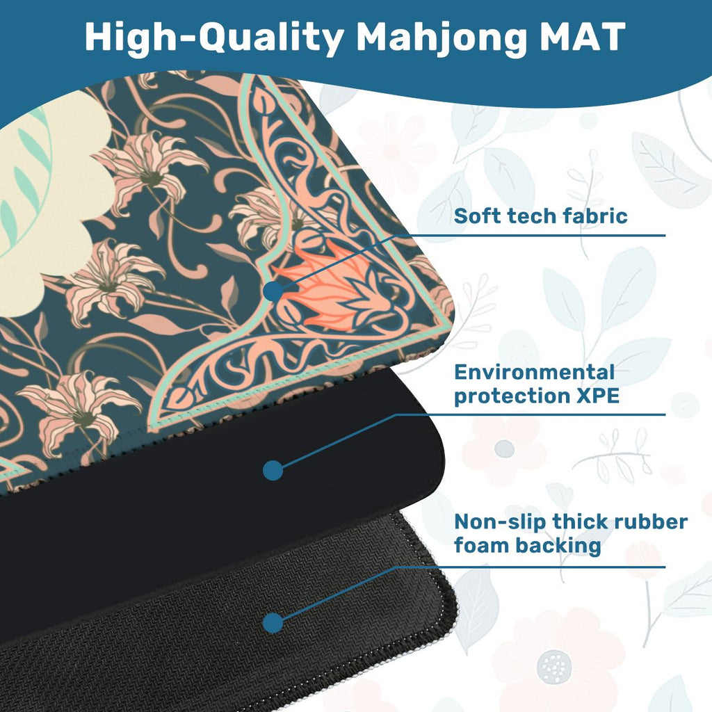 Art Deco Floral Nouveau Design Mahjong Mat