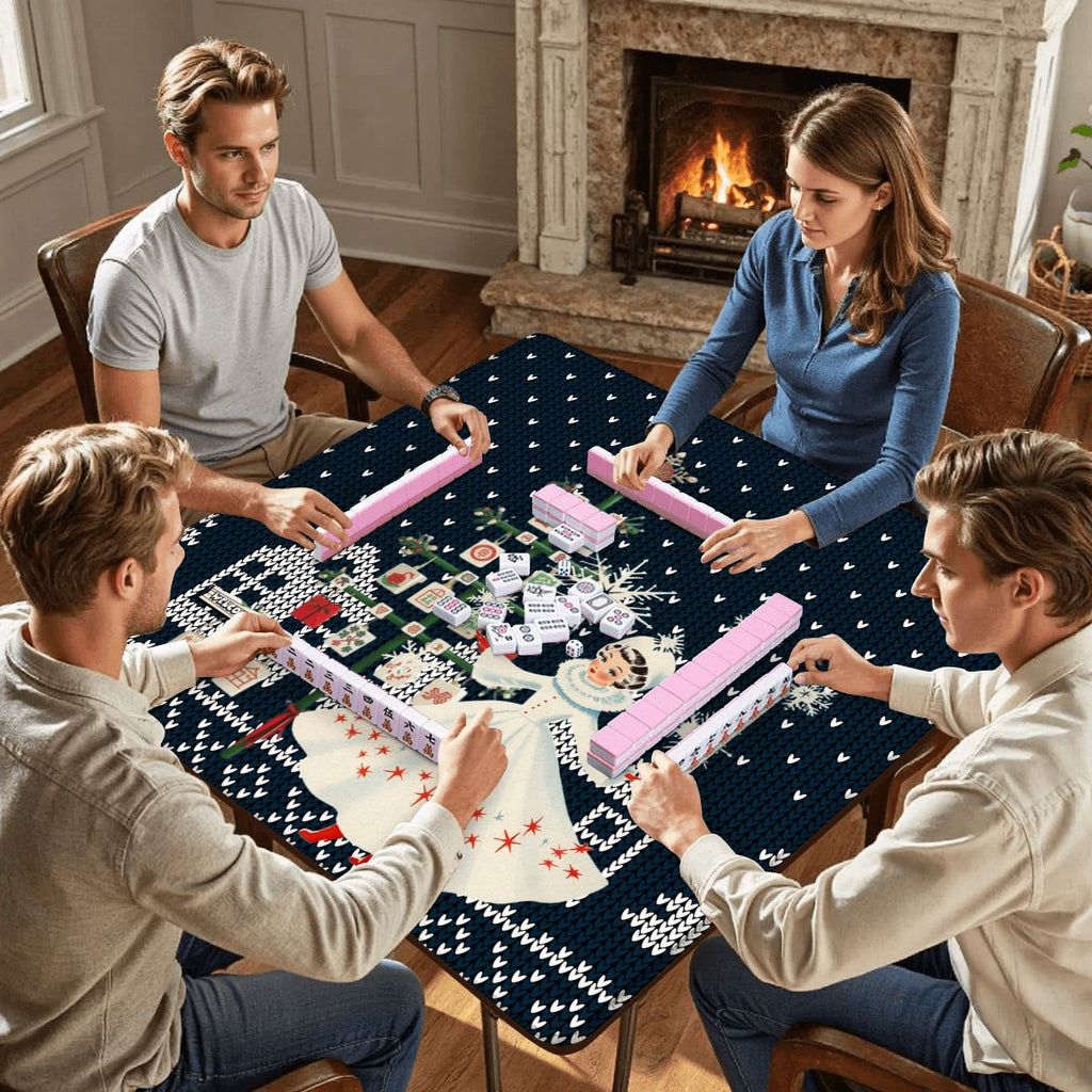 Sweater Weather Nostalgic Whimsical Christmas Mahjong Mat