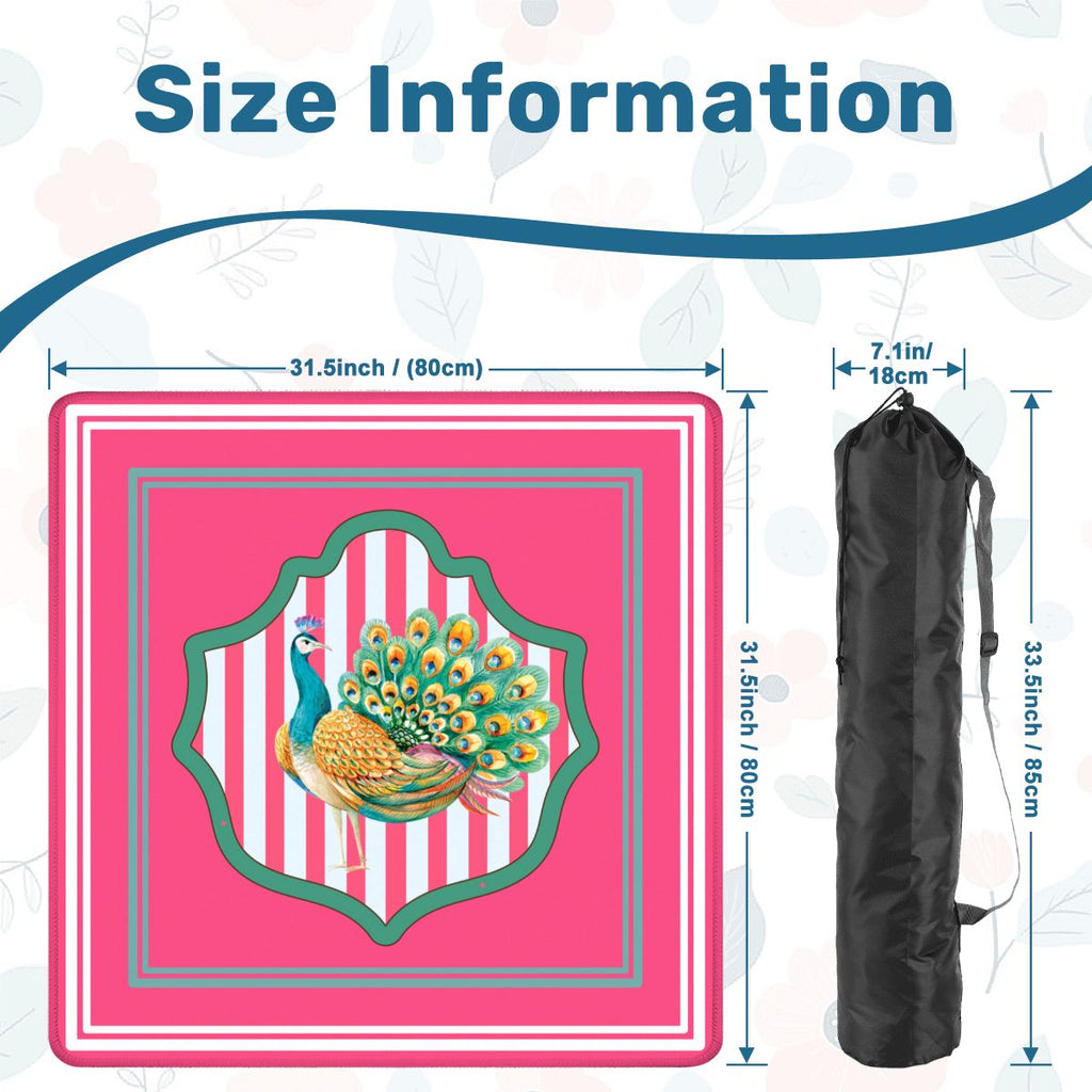 Pretty As A Peacock Hot Pink Mahjong Mat