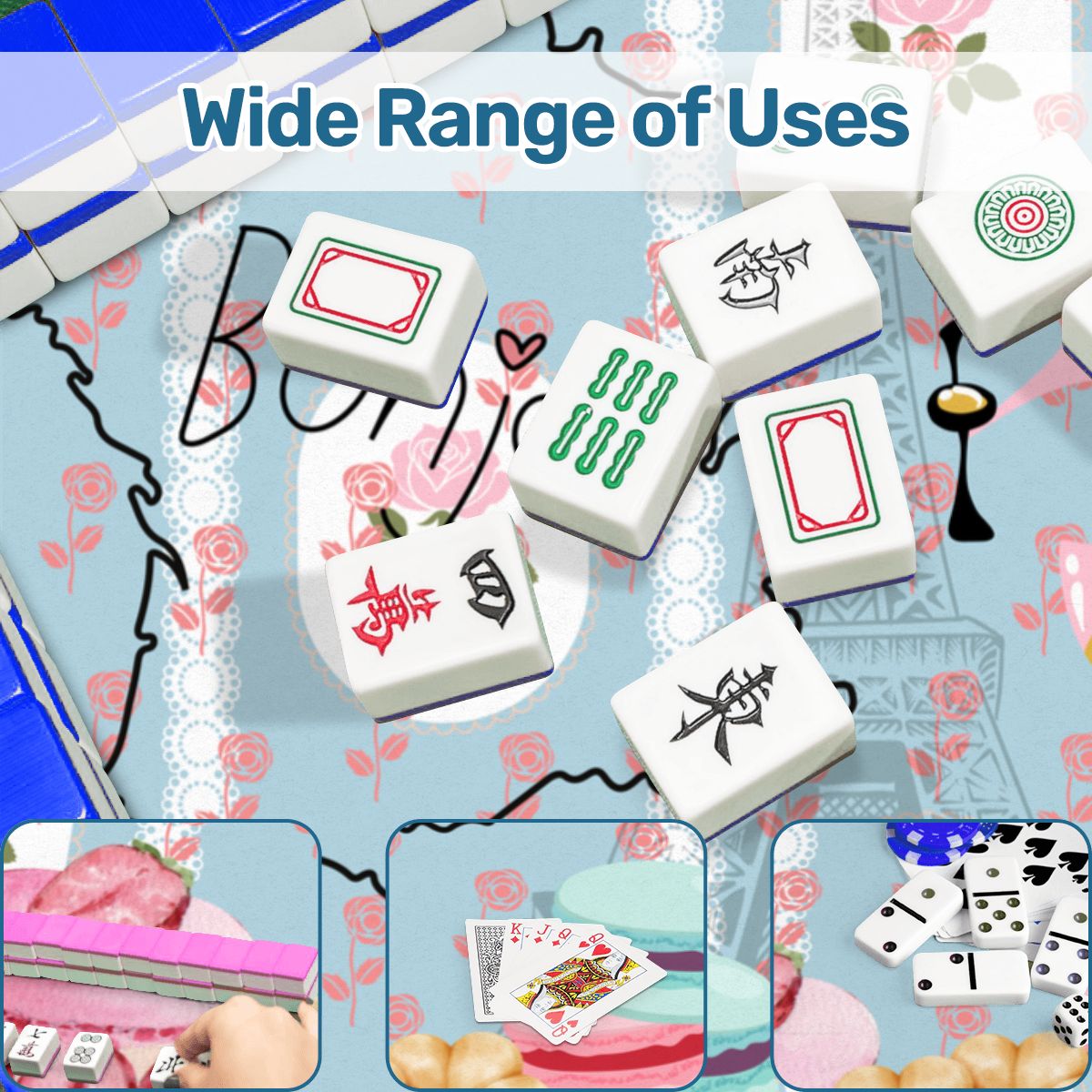 The French Patisserie Mahjong Mat 33"x33" (Ship Rolled up)
