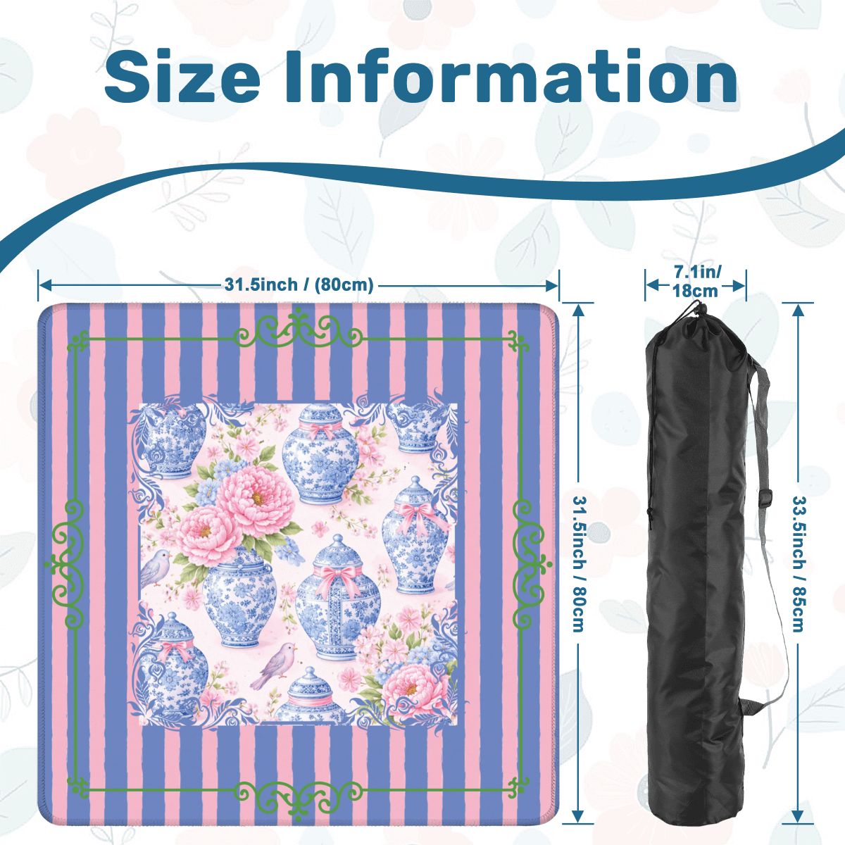 The Ginger Jar Garden Chinoiserie Preppy Mahjong Mat