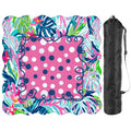 Preppy Whimsical Pastel Polka Dots Scalloped Mahjong Mat