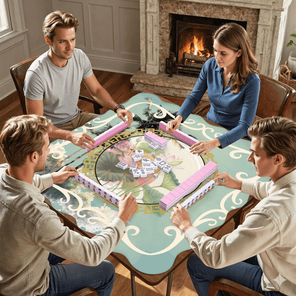 Lily On The Lanai Scalloped Mahjong Mat