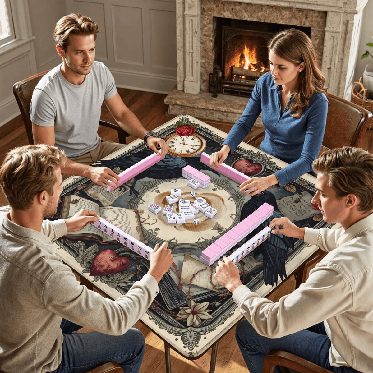 Edgar Allen Poe Enchanted Mahjong Mat