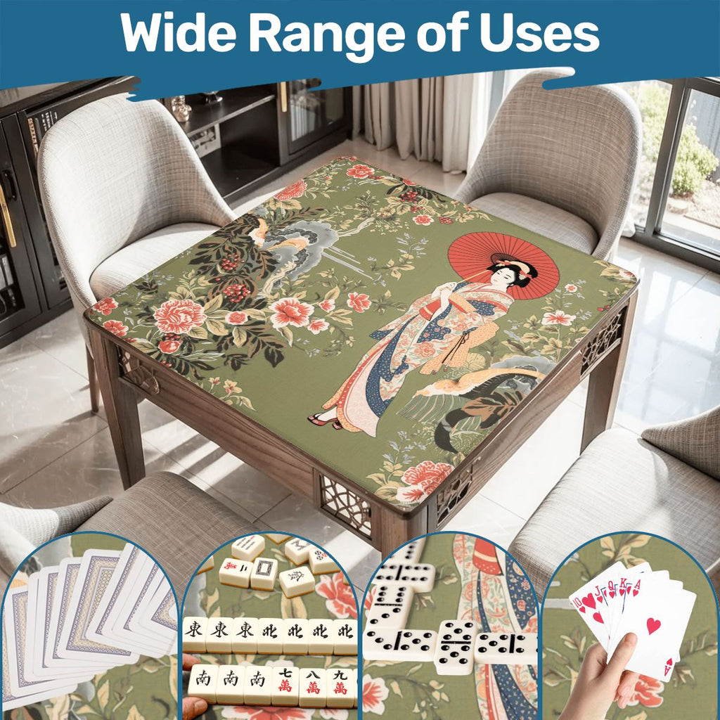 Japanese Floral Geisha Girl Mahjong Mat