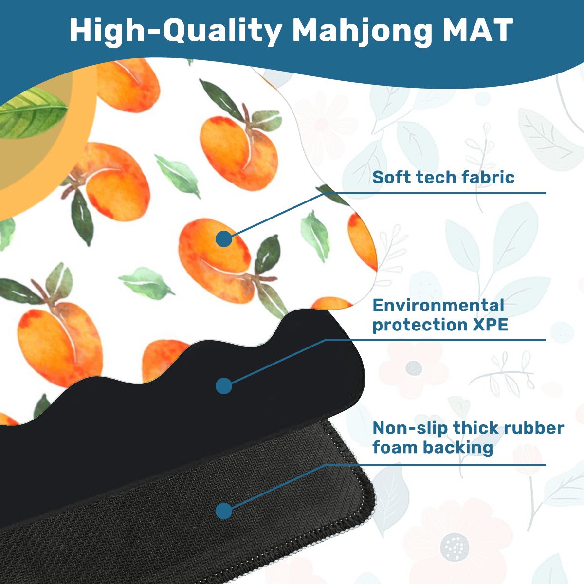 Georgia Peach And Peanuts Scalloped Mahjong Mat
