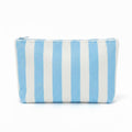 Striped Terry Cloth Cosmetic Pouch Bag: Blue