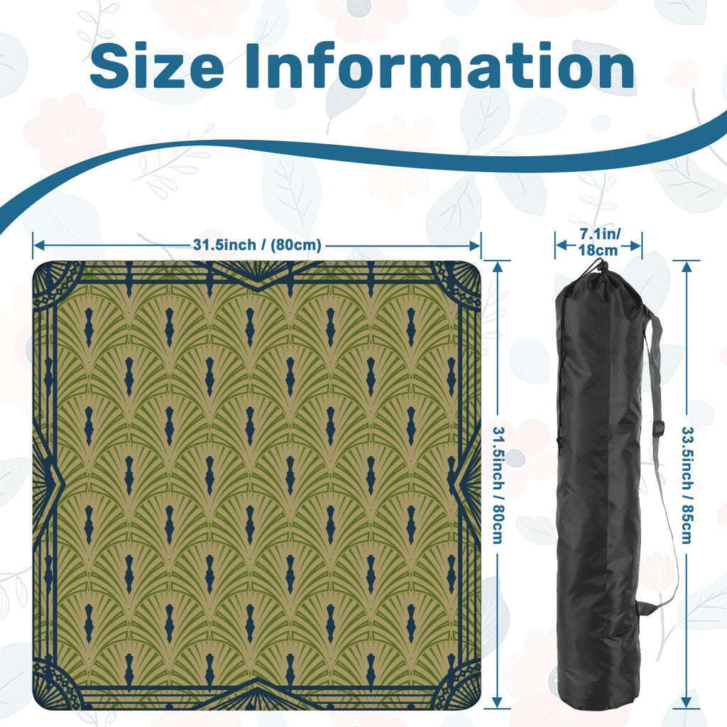 Art Deco Designed Mahjong Mat, Green Blue Speakeasy Collection