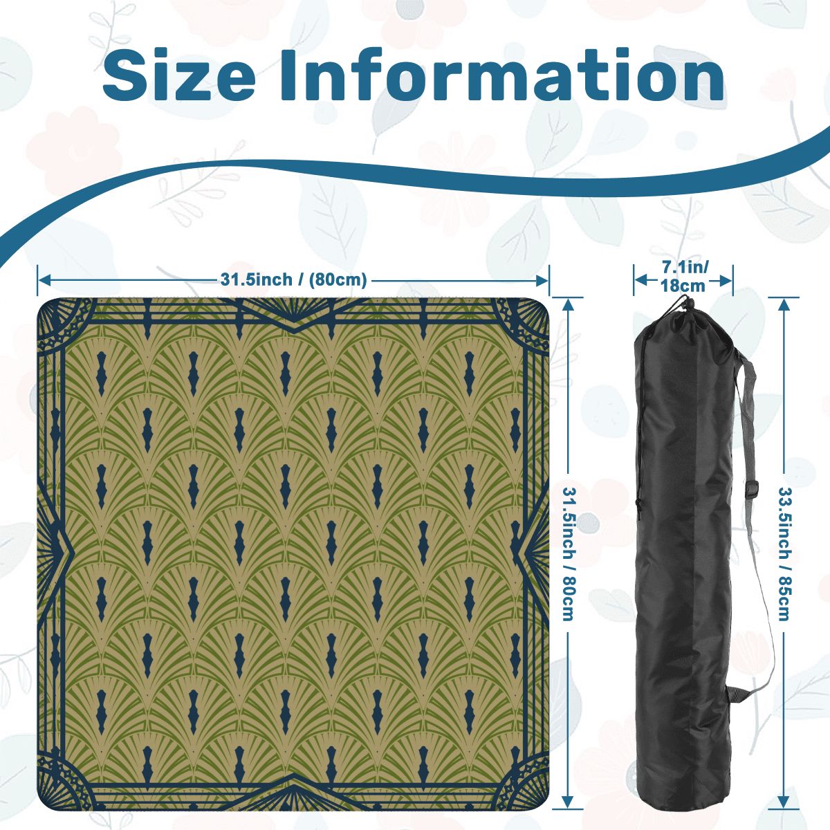 Art Deco Designed Mahjong Mat, Green Blue Speakeasy Collection