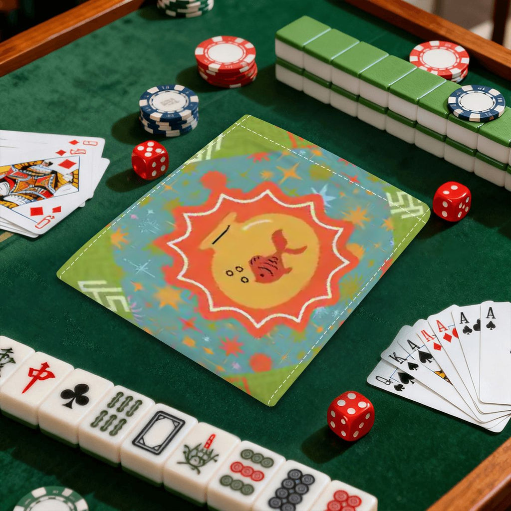 Modern Cosmic Fish 4 Mahjong Card Holder with Line Finder