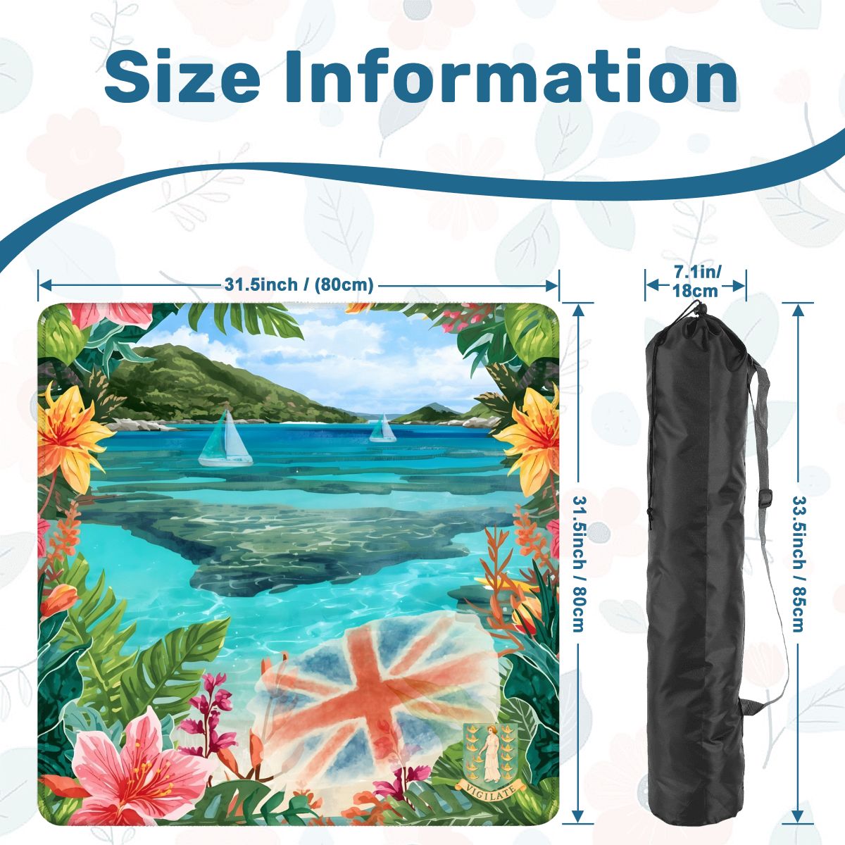 BVI British Virgin Islands Tropical Mahjong Mat