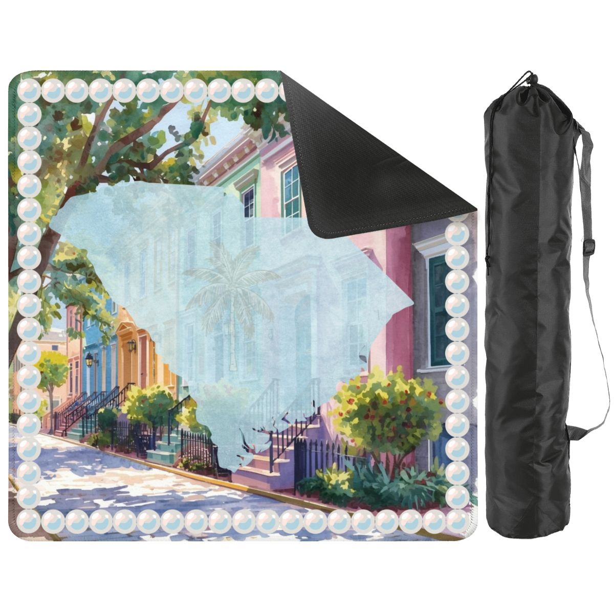 Charleston South Carolina Mahjong Mat Rainbow Row Palmetto State