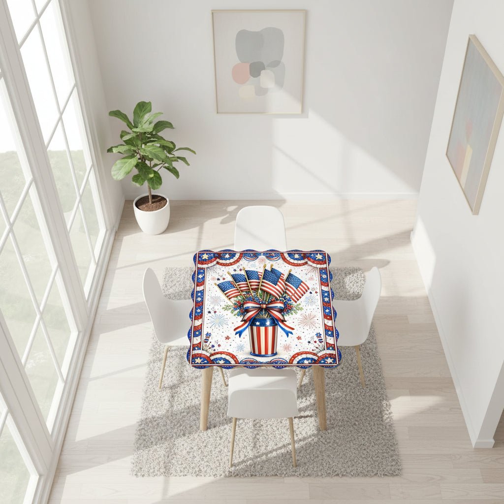 All American Pie USA Patriotic Scalloped Mahjong