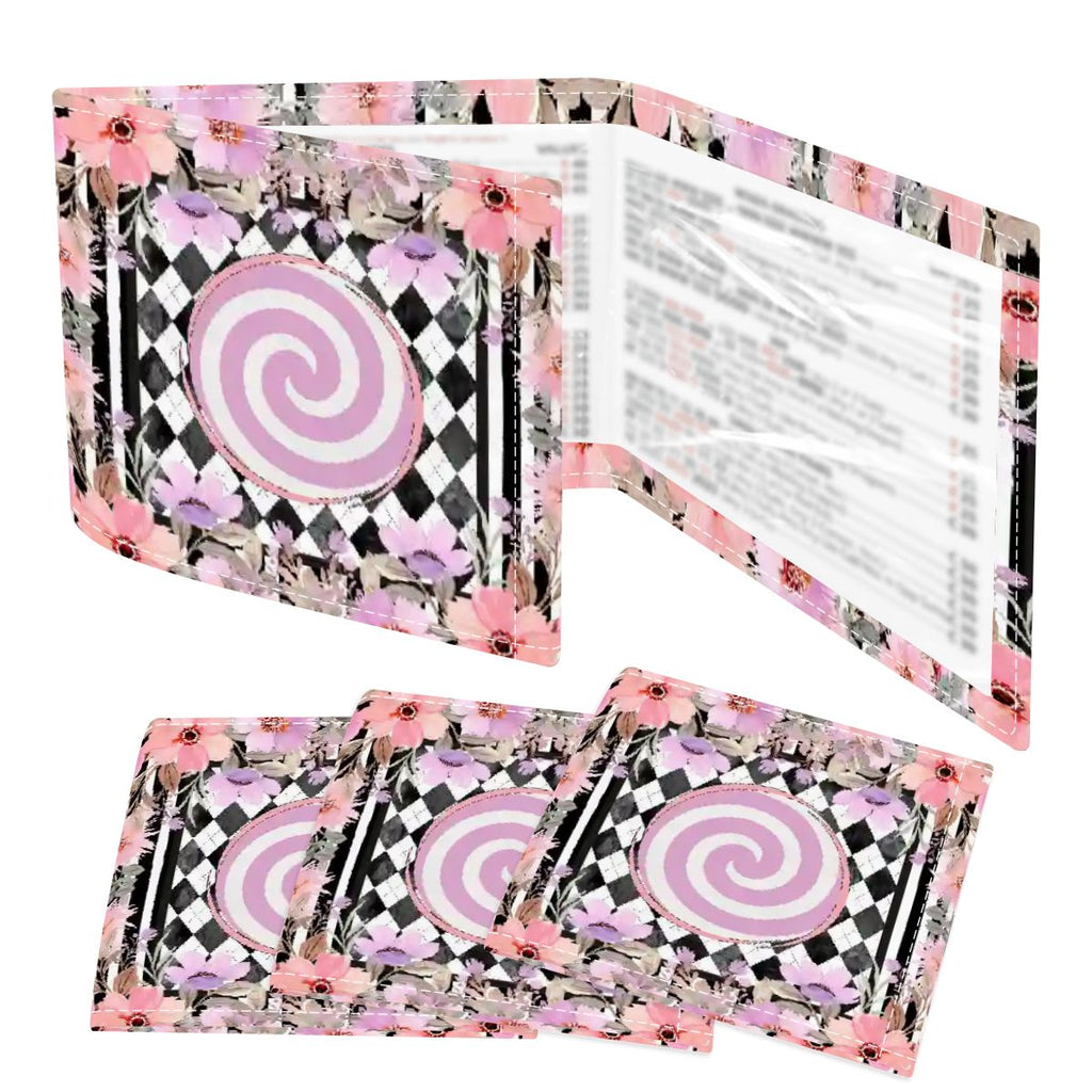 Harlequin Romance Floral Preppy 4 Mahjong Card Holder with Line Finder