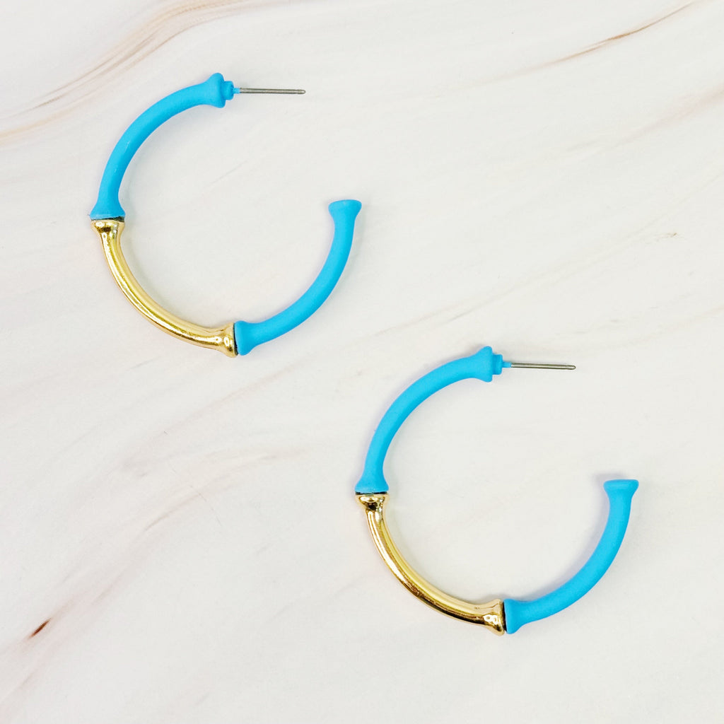 Colorful Bamboo Hoop Earrings for Vibrant Style