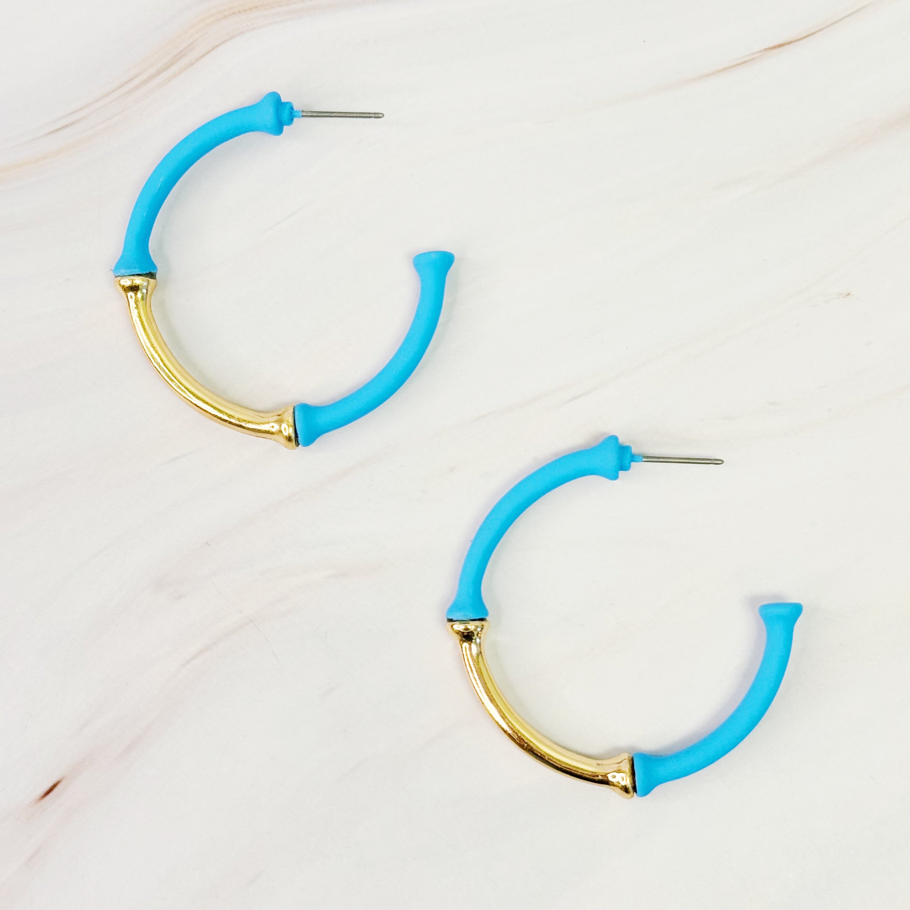 Colorful Bamboo Hoop Earrings for Vibrant Style
