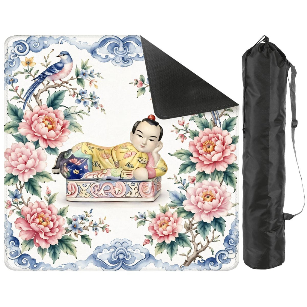 Opium Headrest Chinoiserie Asian Garden Mahjong Mat