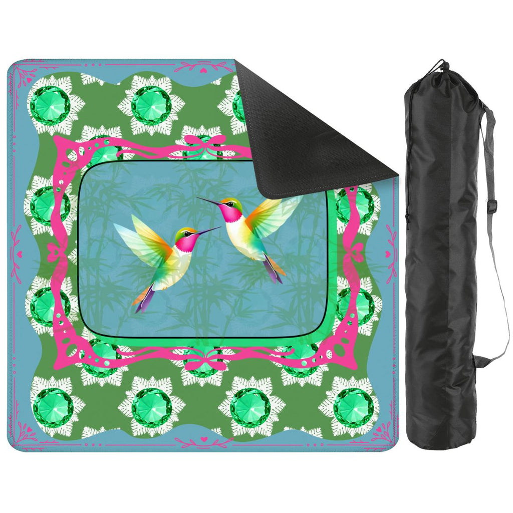 Emerald Mahjong Mat, Flutterbird Mat, Preppy Pink, Green Blue Floral
