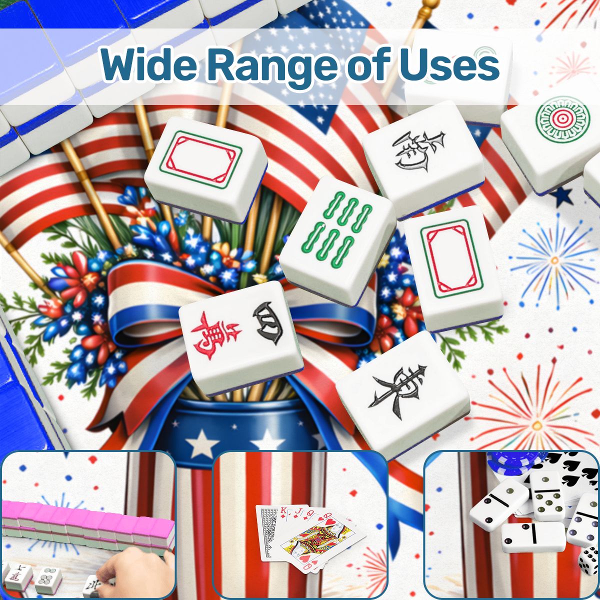 American Pie USA Patriotic Mahjong Mat