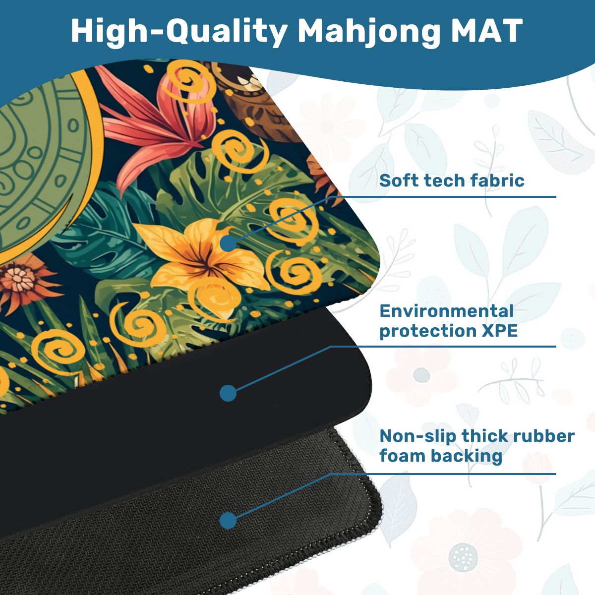 Tiki Time Infusion Tropical Mahjong Mat
